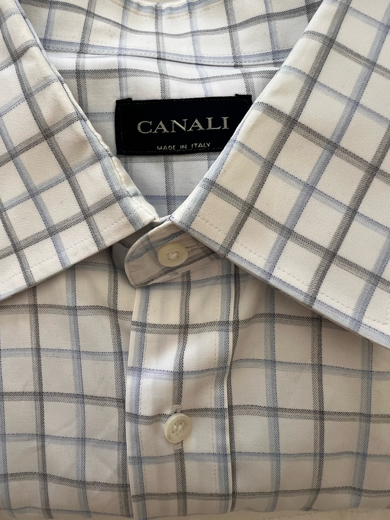 Canali Men’s Long Sleeve Button Down Shirt- Neck 17, Italian.